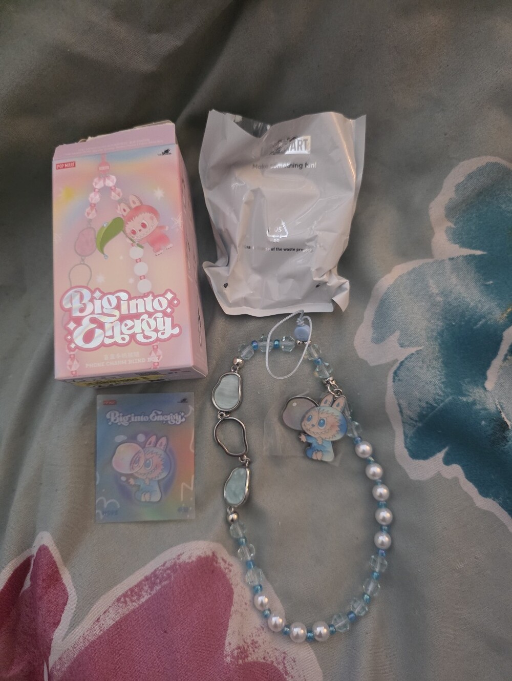 Big into Energy Pastel Blue & Pink Beaded Charm